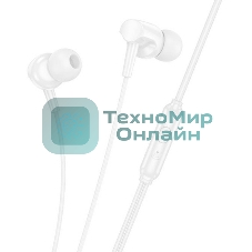 Проводные наушники Hoco M112 белый, внутриканальные, Jack 3.5 мм, встроенный микрофон