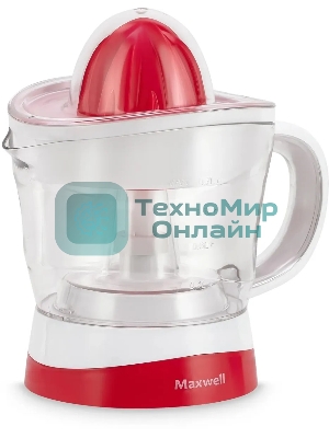 Соковыжималка Maxwell MW-1109(W) белый/красный, цитрусовая, 25 Вт, 700 мл, механическое