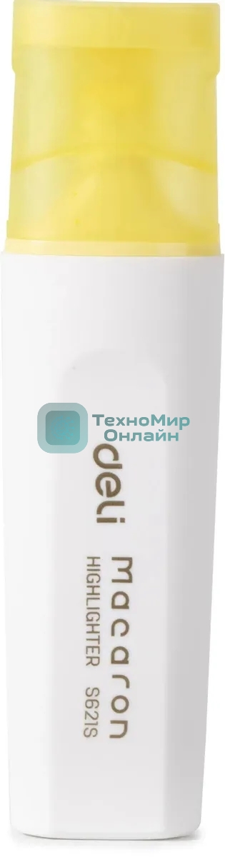 Текстовыделитель Deli ES621Syellow Macaron, скошенный пишущий наконечник, 1-5мм, желтый