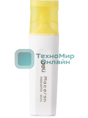 Текстовыделитель Deli ES621Syellow Macaron, скошенный пишущий наконечник, 1-5мм, желтый