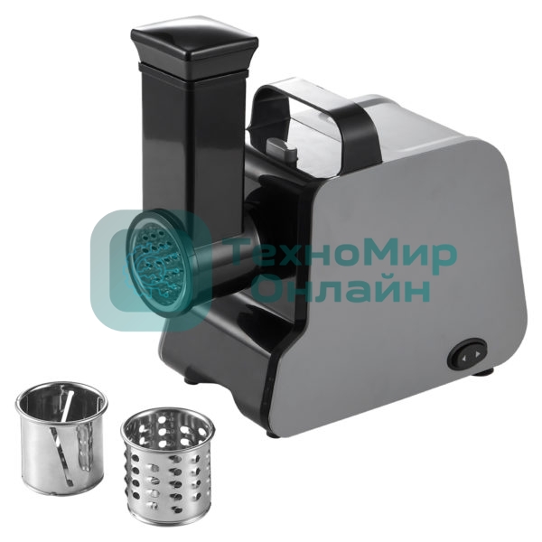 Мясорубка электрическая Centek CT-1627 серый, 2000 Вт, 2.0 кг/мин, реверс, защита от перегрузки, насадки - 7