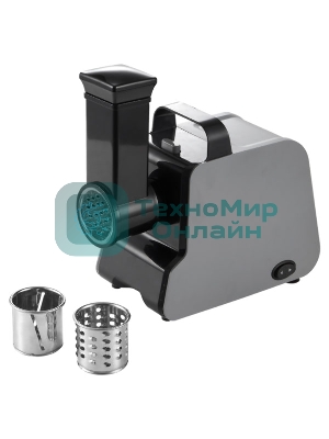 Мясорубка электрическая Centek CT-1627 серый, 2000 Вт, 2.0 кг/мин, реверс, защита от перегрузки, насадки - 7