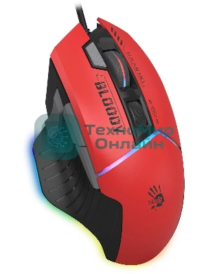 Мышь проводная A4Tech Bloody W95 Max Sports красный/черный оптическая (12000dpi) USB (10but)