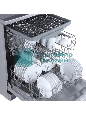 Посудомоечная машина Бирюса DWF-614/6 M, серый, 59.8 см, 14 компл., 49 дБ, класс A++