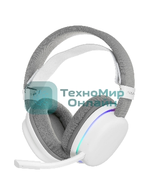 Гарнитура AULA G7 белый, беспроводная + проводная, до 65 ч, съёмный микрофон, подсветка