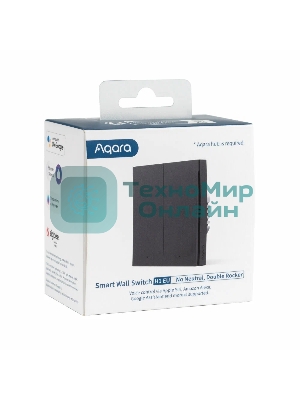 Выключатель двухклавишный без нейтрали Aqara Smart Wall Switch H1 EU (WS-EUK02 graphite) 