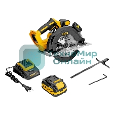 Пила циркулярная аккумуляторная бесщет. Denzel CCSH-BL-20-185, 185 мм, Li-Ion, 20 В