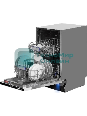 Встраиваемая посудомоечная машина Maunfeld MLP-082D Light Beam, серебристый, 44.8 см, 9 компл., 49 дБ, класс A++