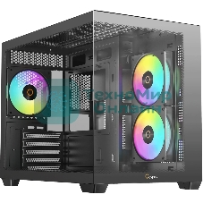 Корпус Ocypus Gamma C54 BK ARGB, Mini-Tower, чёрный, 3 x 120 мм