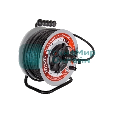 Удлинитель силовой Ресанта СУ-3х2,5КГ-50/3 (61/118/10) 2x1.0 кв.мм 4 розет. 40 м ПВС катушка серый