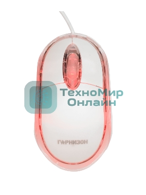 Мышь проводная Гарнизон GM-100W белый, 1000 dpi, USB, кнопки - 3