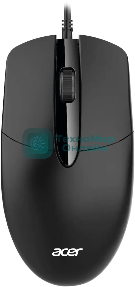 Мышь проводная Acer OMW300 черный, 1200 dpi, USB, кнопки - 3