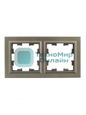 Рамка 2-местная IEK BRITE РУ-2-БрШ шампань