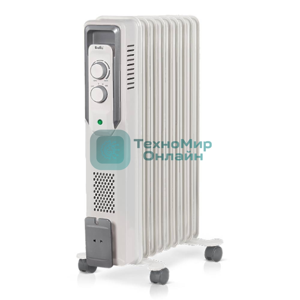 Обогреватель масляный Ballu CUBE BOH/CB-09W (9 секций), белый, 2000 Вт, 25 м2, механический термостат
