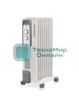 Обогреватель масляный Ballu CUBE BOH/CB-09W (9 секций), белый, 2000 Вт, 25 м2, механический термостат