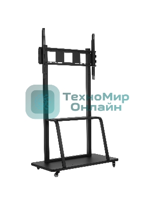 Мобильная стойка Wize Pro M86 для широкоформатных и интерактивных панелей 42 90, Max VESA 800x600 мм, высота 183 см, вертикальная регулировка, полка для медиаплеера, до 150 кг, черный