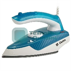 Утюг Delta DL-430Т белый/синий, 1000 Вт, 15 г/мин, 50 г/мин, 80 мл