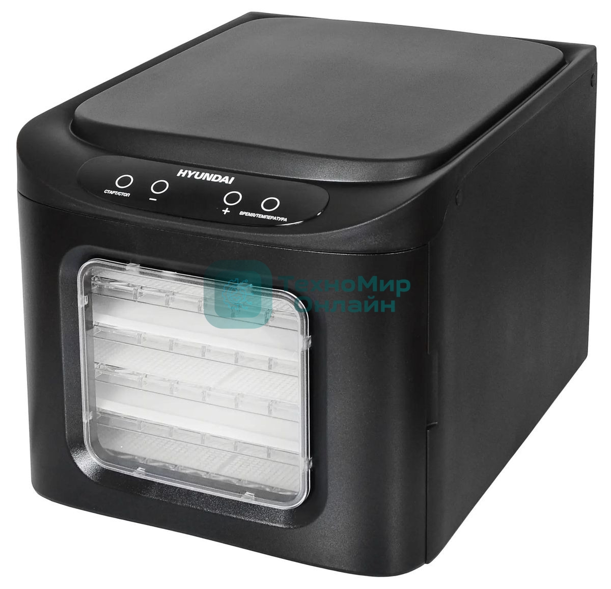 Сушка для фруктов и овощей Hyundai HYFD-P1203 12под. 500 Вт, черный