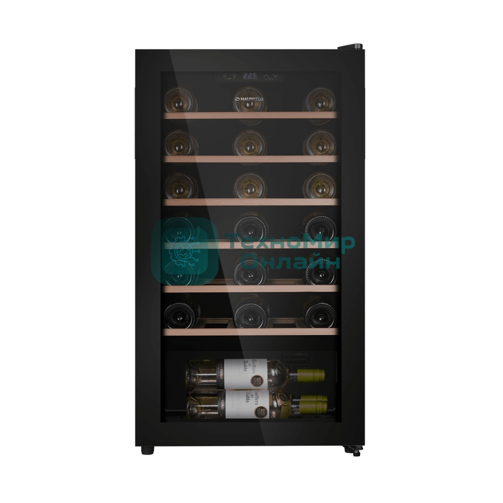Винный шкаф Maunfeld MFWC-85S34 черный, 85 л, 1 отсек, 34 бут., класс G