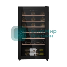 Винный шкаф Maunfeld MFWC-85S34 черный, 85 л, 1 отсек, 34 бут., класс G