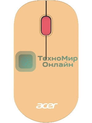 Мышь беспроводная Acer OMR205 бежевый/розовый, 1200 dpi, радиоканал, USB, кнопки - 3