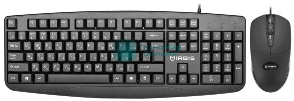 Комплект клавиатура+мышь Irbis LD802 проводной, USB, 1600 DPI, чёрный