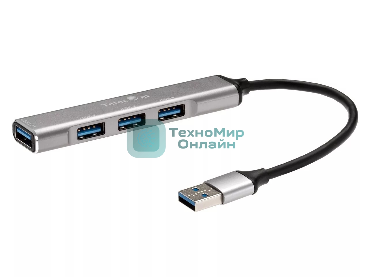 Переходник USB 3.0 -->USB3.0+3 USB2.0, Aluminum Shell, 0.2м Telecom TA308U