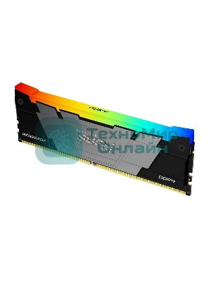 Оперативная память Kingston Fury Renegade, DDR4, 32GB (1x32GB), 3200MHz, CL16, DIMM, с радиатором, RGB, серебристый/черный