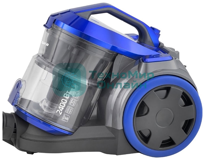 Пылесос Sakura SA-8315BL синий/черный, 450/2400 Вт, уборка сухая, пылесборник контейнер, 2 л