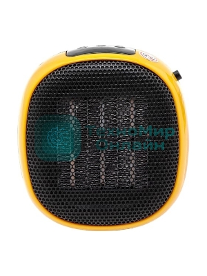 Тепловентилятор керамический Denzel DTFC-700 портативный, черный/желтый, 700 Вт, 10 м2, цифровой термостат