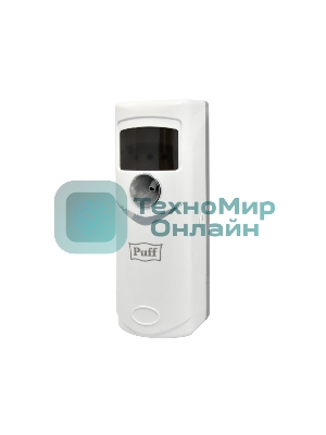 Освежитель воздуха автоматический puff-6115 белый, ударопрочный, EURO 320, 300 и 260 мл, 9х10х25 см