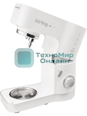 Кухонная машина Korting KKM 0105 Polar мощность 1200 Вт, 7 насадок (планетарный миксер с 3-мя насадками, мясорубка, насадка для колбас, насадка для кеббе, насадка-блендер), объем чаши 5.5 л, 8 скоростей, импульсный режим, механическое управление, белый
