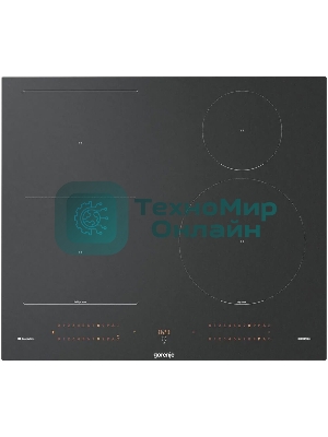 Варочная панель Gorenje, 60 см, индукция, 4 зоны нагрева, слайдерное управление, таймер, функция Bridge, функция PowerBoost, автопрограммы, автоопределение посуды, StableHeat, Wi-Fi, защита от детей, черный