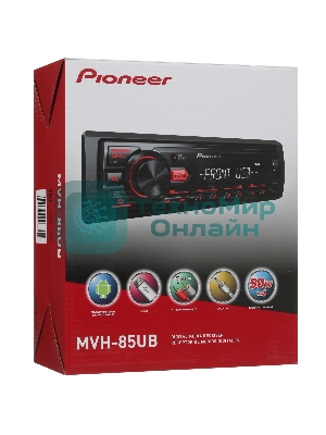 Автомагнитола Pioneer MVH-85UB, 1 DIN, USB Type-A, AUX, съёмная панель