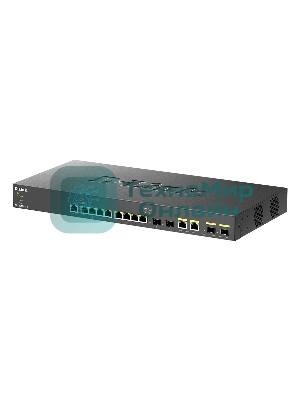 Коммутатор D-Link DXS-1210-12TC/B1A, 8×10 Гбит/с + 2×10 Гбит/с SFP+ + 2×10 Гбит/с Combo, управляемый