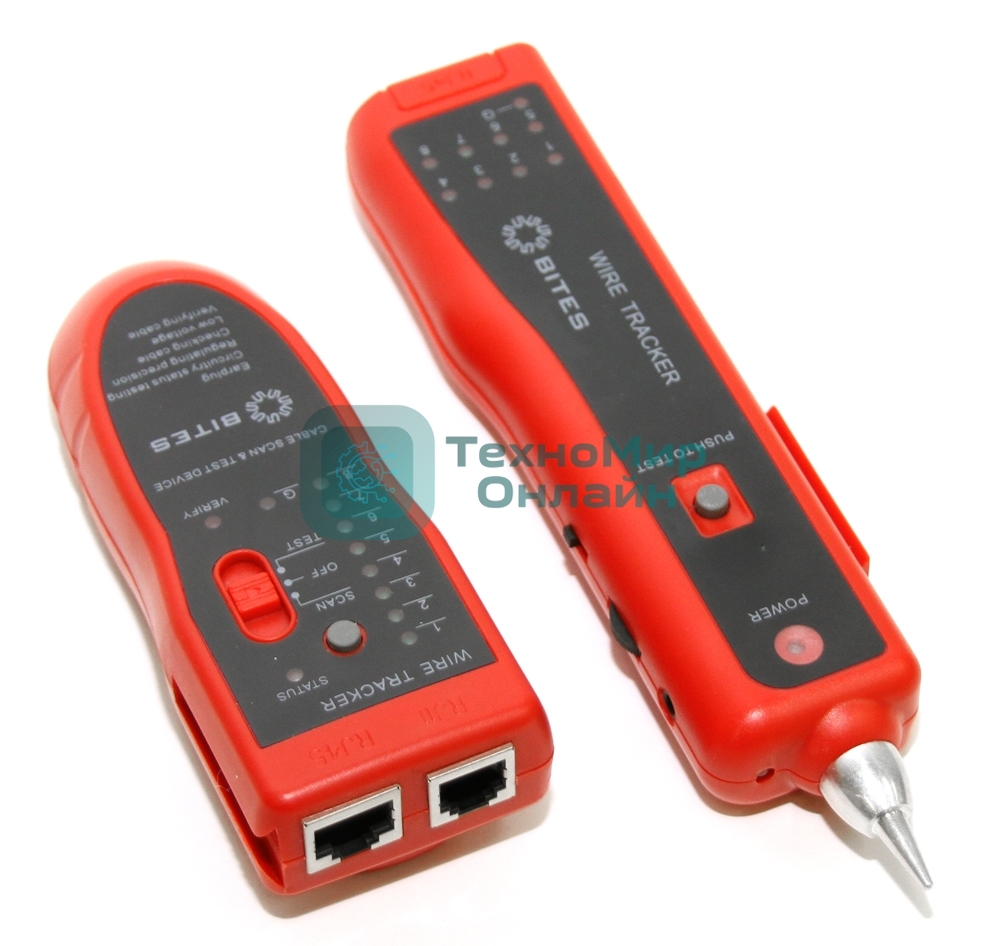 Тестер-трассоискатель кабеля 5bites LY-CT025 для RJ45/11/12, генератор тонального сигнала