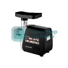 Мясорубка электрическая BRAYER BR1608 черный, 2000 Вт, 2.0 кг/мин, реверс, насадки - 8