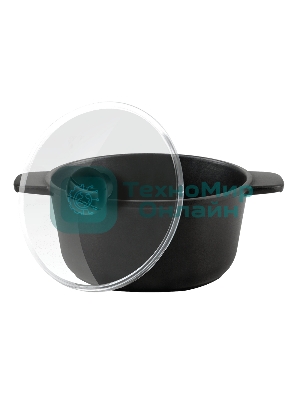 Кастрюля Maunfeld Osvald MF22SVLD03CR универсальная из литого алюминия со стеклянной крышкой, 3 л