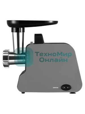 Мясорубка электрическая Centek CT-1627 серый, 2000 Вт, 2.0 кг/мин, реверс, защита от перегрузки, насадки - 7