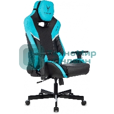 Кресло Knight Thunder 5X черный/голубой, экокожа, 120 кг, механизм качания