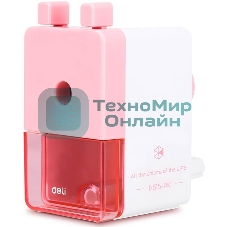 Точилка для карандашей механическая Deli EH515-PK, 1 отверстие, пластик, розовый/белый, пластиковый бокс