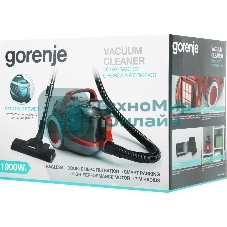 Пылесос Gorenje VC1901GACRCY черный/красный, 280/1900 Вт, уборка сухая, пылесборник контейнер 2.2 л