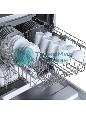 Посудомоечная машина Бирюса DWF-614/6 M, серый, 59.8 см, 14 компл., 49 дБ, класс A++