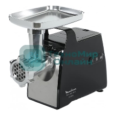Мясорубка электрическая Moulinex ME558810 черный, 2200 Вт, 3.9 кг/мин, реверс, насадки - 8