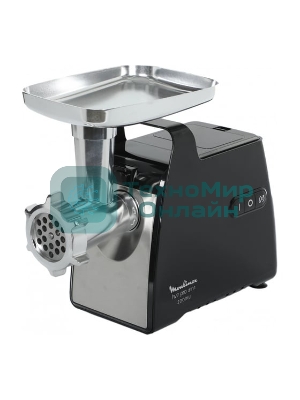 Мясорубка электрическая Moulinex ME558810 черный, 2200 Вт, 3.9 кг/мин, реверс, насадки - 8