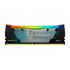 Оперативная память Kingston Fury Renegade, DDR4, 32GB (1x32GB), 3200MHz, CL16, DIMM, с радиатором, RGB, серебристый/черный