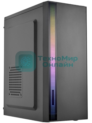 Компьютерный корпус ATX Filum S17 черный, без БП, RGB strip, USB 3.0