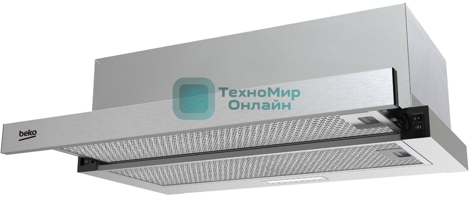 Вытяжка телескопическая Beko BHNT613R4CX серебристый, 60 см, 320 куб. м/ч, 61 дБ