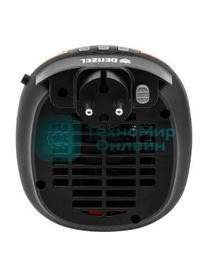 Тепловентилятор керамический Denzel DTFC-700 портативный, черный/желтый, 700 Вт, 10 м2, цифровой термостат