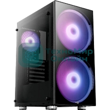 Компьютерный корпус Aerocool/Formula Python (3xUSB, 2xAudio, 0.5 мм,2x200 мм FAN, прозрачная стенка-закаленное стекло, ATX, без БП)